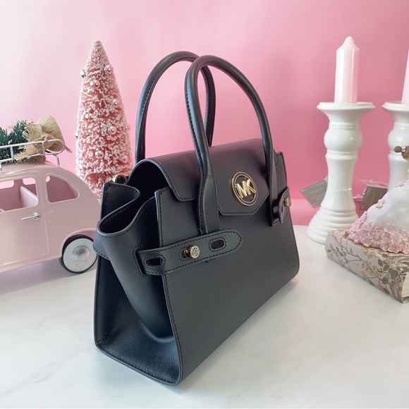 Final Sale!!! 👜 MICHAEL KORS 🌺 Carmen Medium Faux Leather Belted Satchel - Picture 3 of 13